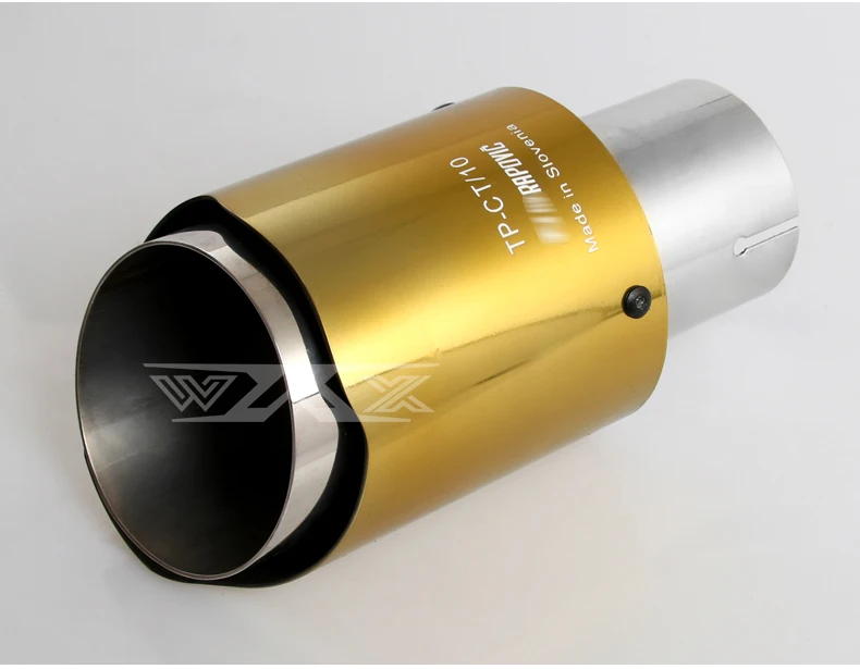 Custom Logo Stainless Steel Exhaust Tip Auto Muffler Performance Racing Exhaust Muffler Gold-Plated Exhaust Tip