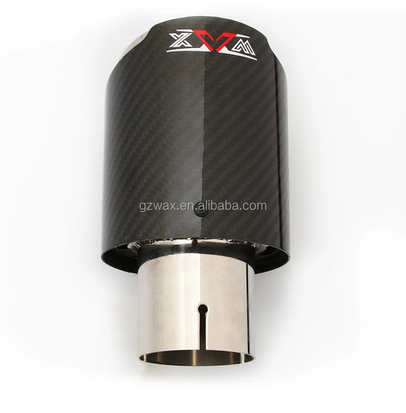 Custom Logos Carbon Fiber Exhaust Tips Tail Pipes Carbon Fiber Stainless Steel Exhaust Tips for Universal Car