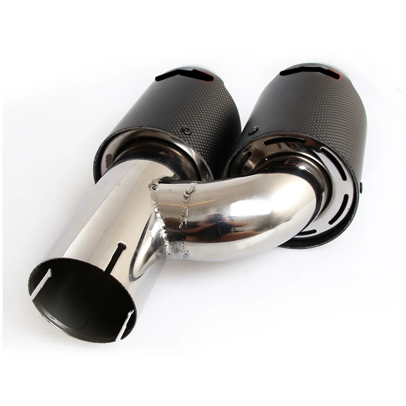 Carbon Fiber Exhaust Tail Pipe for Akrapovic Universal Carbon fiber Stainless Steel Dual Outlets Exhaust Muffler Tips