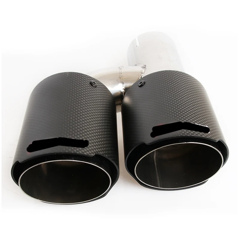 Carbon Fiber Exhaust Tail Pipe for Akrapovic Universal Carbon fiber Stainless Steel Dual Outlets Exhaust Muffler Tips