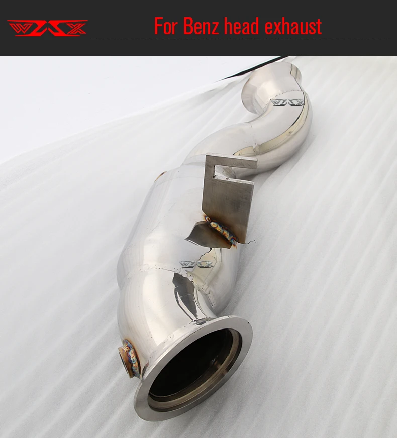 Stainless Steel Exhaust Downpipe for Mercedes-Benz 2013-2019 W205 W212 C200 C260 C300 E200 E260 E300