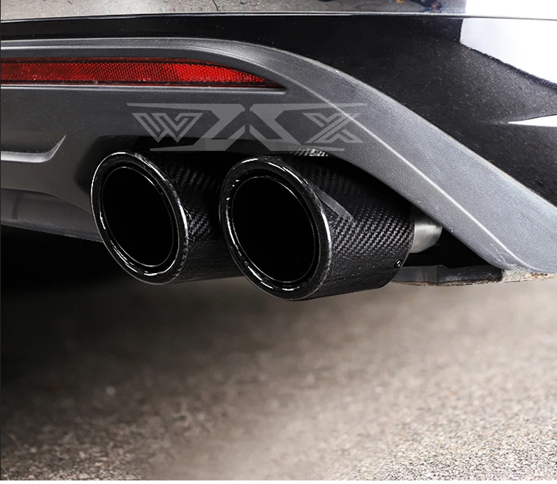 Dual Exhaust Tip Quad Muffler Tip Carbon Fiber Exhaust Pipe Tail Exhaust Muffler Tip For VW TOUAREG 2018-2022