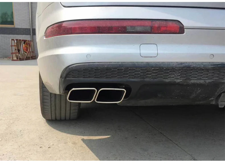 Exhaust Muffler Tip Square Exhaust Tip Cover Muffler For AUDI SQ7 Q7 Upgraded to SQ7 2016-2022 Muffler Tailpipe Tips