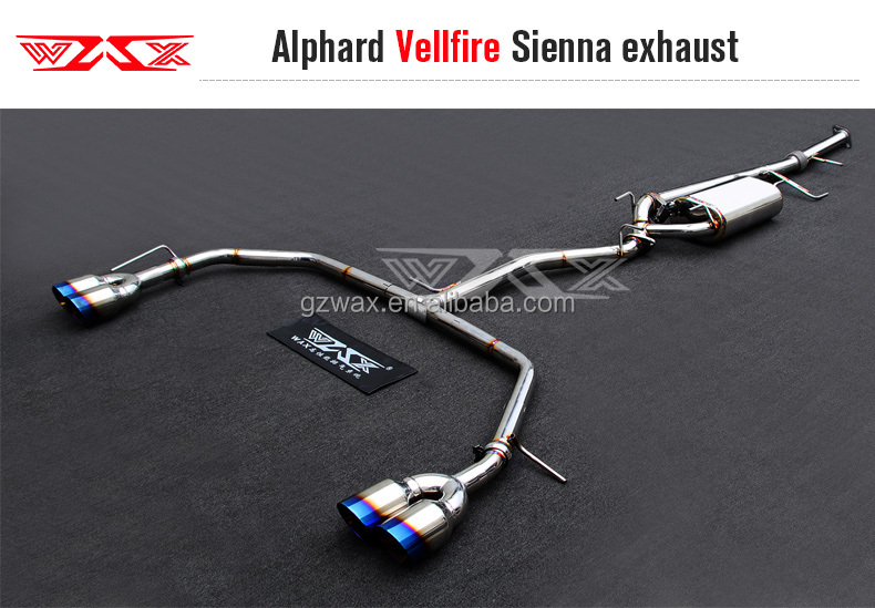 Exhaust Pipe Muffler Wireless Remote Control Valve Stainless Steel Catback Exhaust for Toyota Alphard Vellfire Sienna 2010-2021