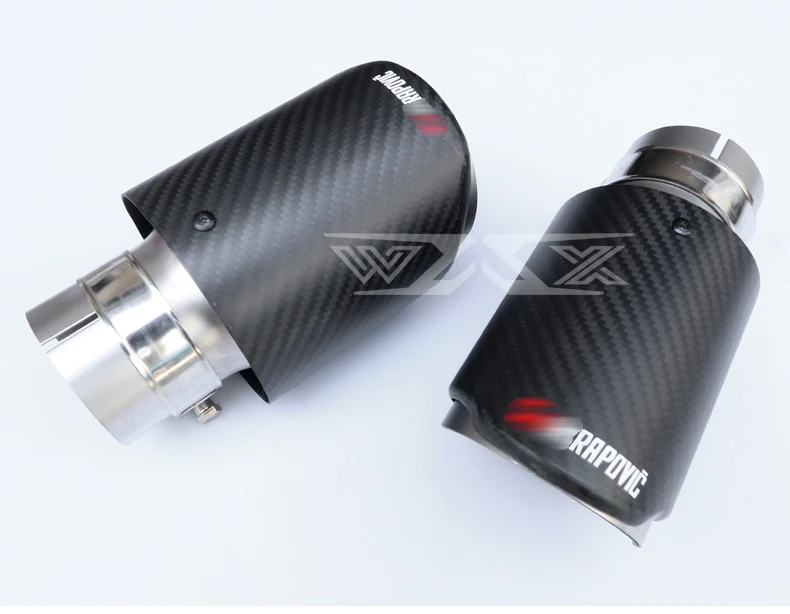 Matte Black Carbon Fiber Exhaust Tips Muffler Tail Pipe Customized Size  Inlet 51/54/57/60/63/67/70/73/77mm