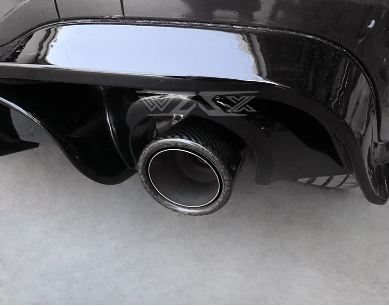 Auto Carbon Fiber Glossy Black Tailpipe Stainless Steel Exhaust Tips Exhaust Muffler Pipe Exhaust Tips