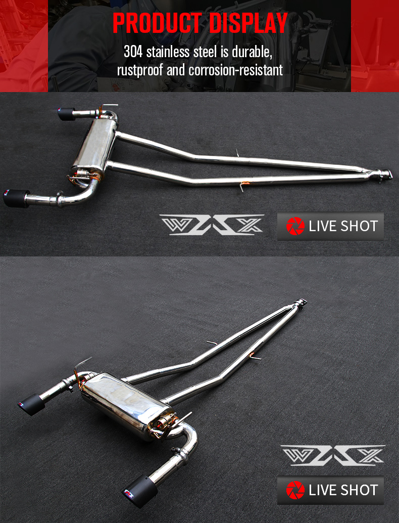 Catback Exhaust For Infiniti FX35 Q50L QX50 Q60 2015-2019 Stainless Steel Pipes High Performance Cat-back Exhaust System