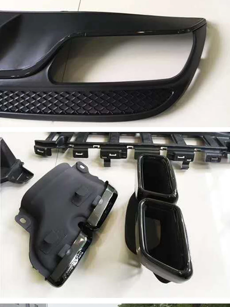 Reasonable Price Plastic Rear Diffuser Lip With Exhaust Tips For mercedes benz W205 C63 Amg