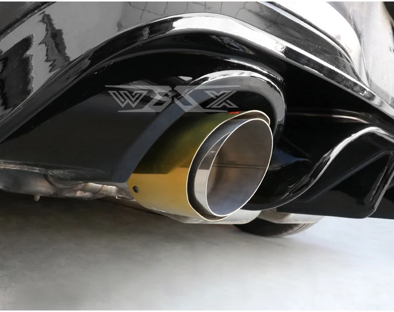 Custom Logo Stainless Steel Exhaust Tip Auto Muffler Performance Racing Exhaust Muffler Gold-Plated Exhaust Tip