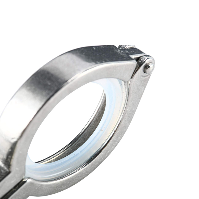 304 Stainless Steel 1.5 inch diameter Single Pin Heavy Duty Tri Clamp with Wing Nut and Silicone Gasket for Ferrule TC