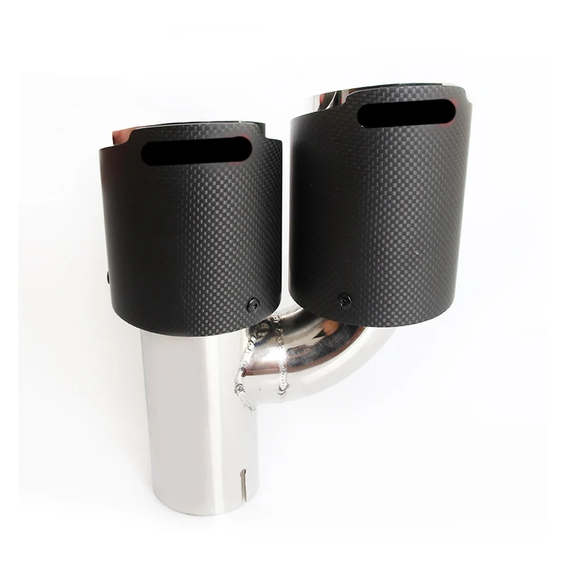 Carbon Fiber Exhaust Tail Pipe for Akrapovic Universal Carbon fiber Stainless Steel Dual Outlets Exhaust Muffler Tips