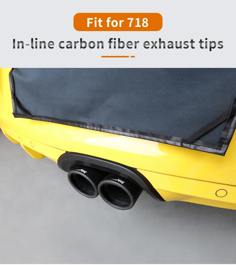 Installation Carbon Fiber Muffler Pipe Exhaust Tip for Porsche 718 BOXSTER 718 CAYMAN 718 GST 2016-2019