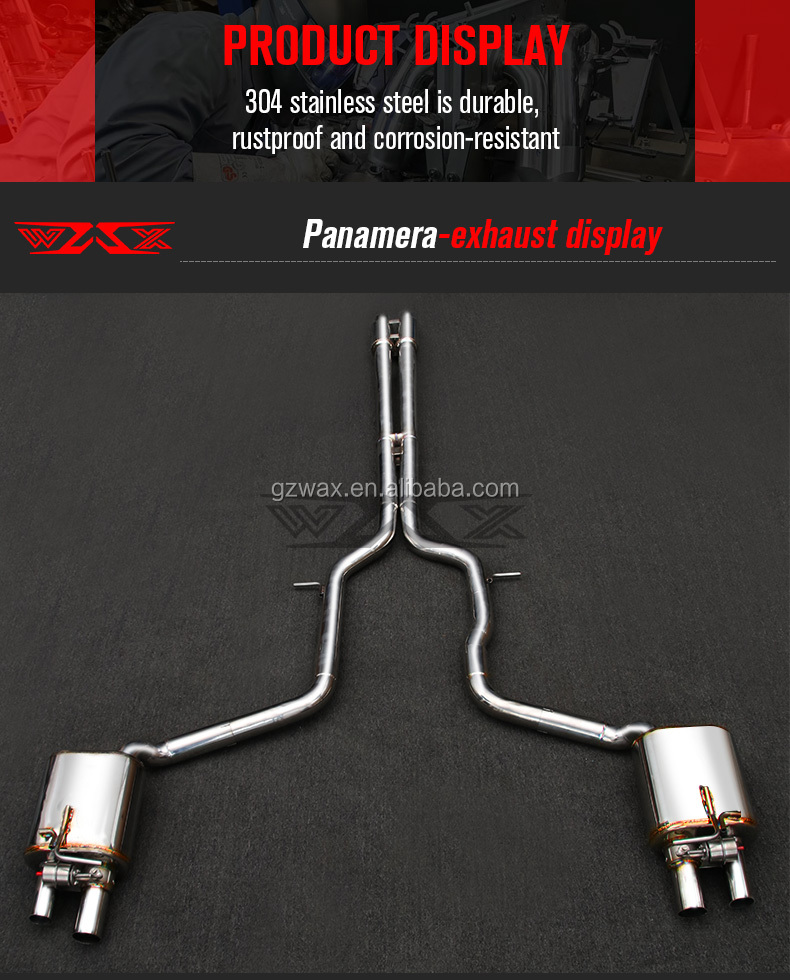 Exhaust Catback STAINLESS STEEL Electric Valved Custom Exhaust Pipe Downpipes For Porsche Panamera 970 971 2009-2020