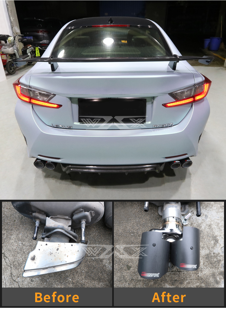 Dual Exhaust Tip Quad Muffler Tip Carbon Fiber Exhaust Pipe Tail Exhaust Muffler Tip For Lexus RC 2014-2021