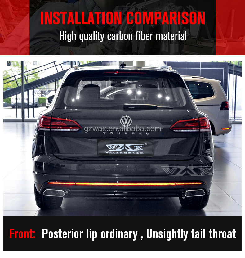 Exhaust Tip for Volkswagen Touareg 2.0T 3.0T 2019-2022 Custom Logo Stainless steel Muffler tip Car Exhaust Tail Pipe