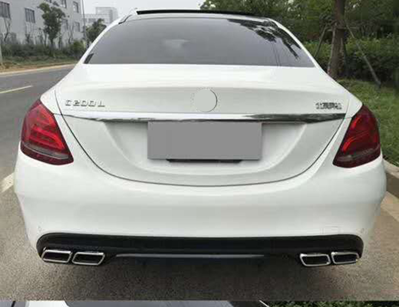 Reasonable Price Plastic Rear Diffuser Lip With Exhaust Tips For mercedes benz W205 C63 Amg