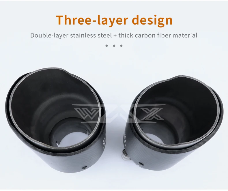 Carbon Fiber Tail Exhaust Tips Muffler Pipe Custom Logo AK Exhaust Tail Pipe Universal Exhaust Tips