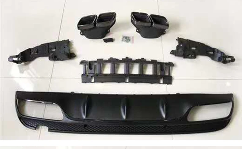 Reasonable Price Plastic Rear Diffuser Lip With Exhaust Tips For mercedes benz W205 C63 Amg