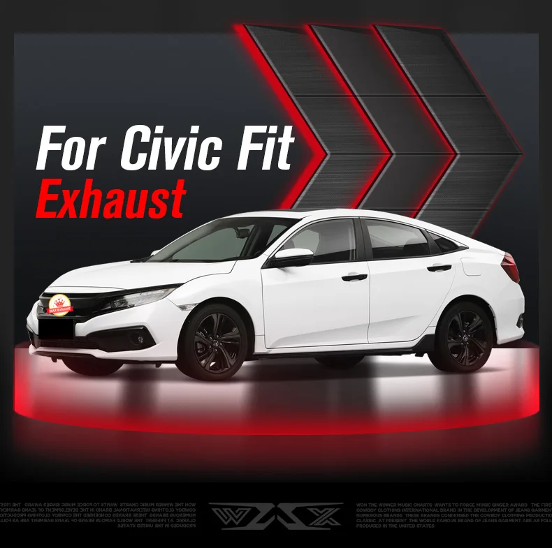 High Performance Catback Exhaust Valvetronic Exhaust Pipe For Civic 2015-2022 Catback Exhaust Pipes Muffler Tip