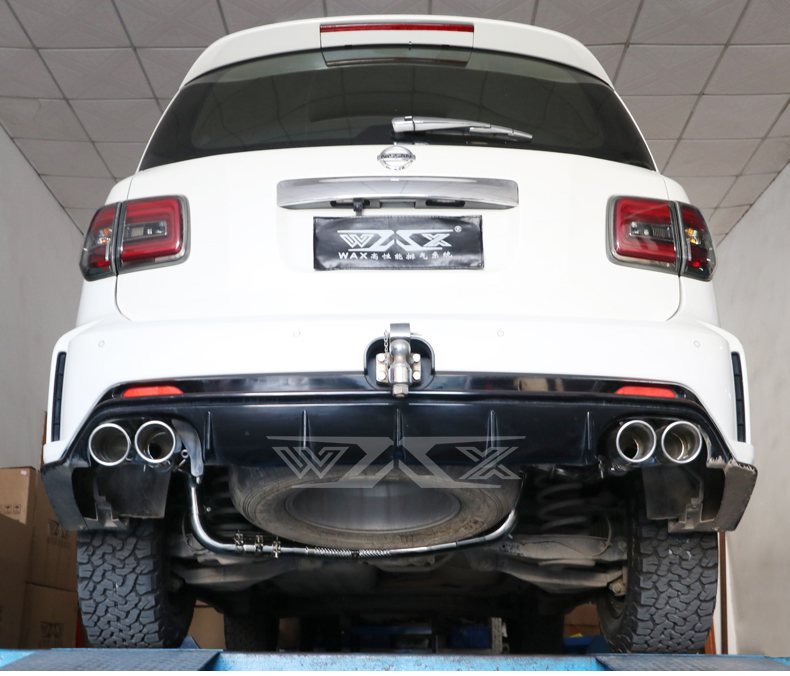 Exhaust Catback For Nissan PATROL Y62 2016-2022 Stainless Steel Valved Exhaust Catback with Quad Carbon Fiber Muffler Tips