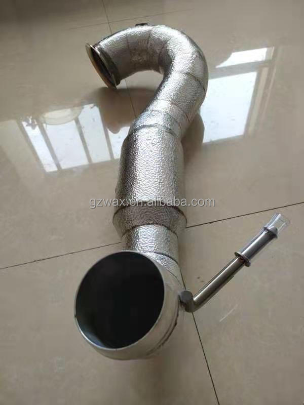 High quality stainless steel exhaust downpipe for Benz A45 straight though pipe diameter 89mm