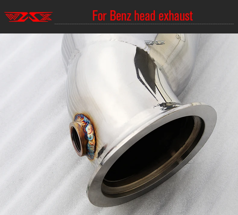 Stainless Steel Exhaust Downpipe for Mercedes-Benz 2013-2019 W205 W212 C200 C260 C300 E200 E260 E300