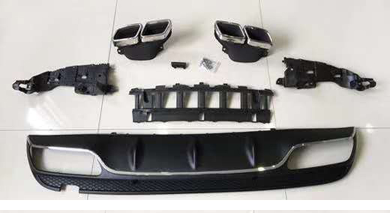 Reasonable Price Plastic Rear Diffuser Lip With Exhaust Tips For mercedes benz W205 C63 Amg