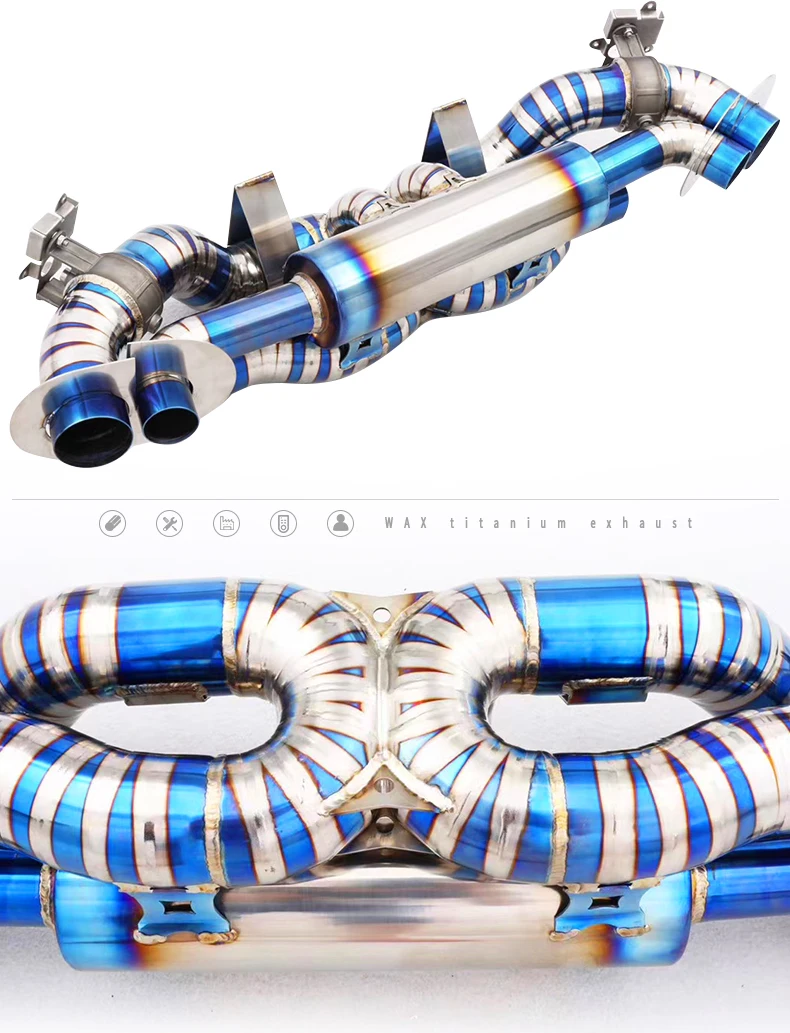 Customized Titanium Pipes Catback Exhaust System For Porsche 911 (992)  911 Convertible (992) valvetronic exhaust System