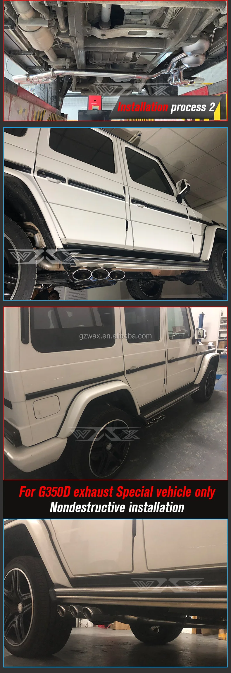 High performance stainless steel exhaust with Valves sound of sport car for Mercedes Benz g350