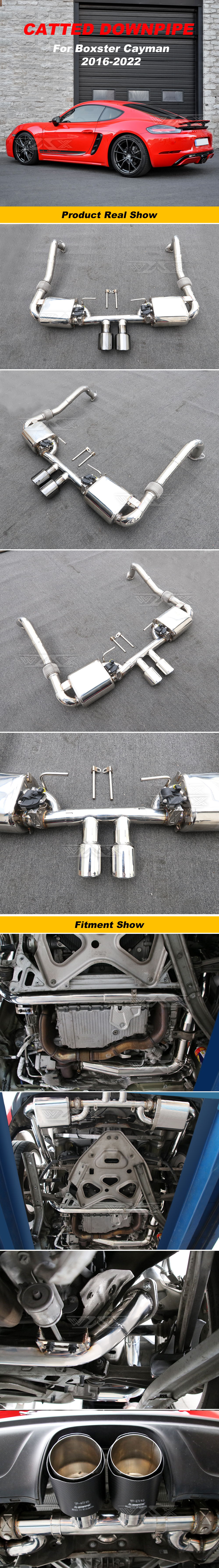 Stainless steel cat-back exhaust system for porsche 718 2016-2019 car accessories exhaust modified for cayman boxster 2016-2019