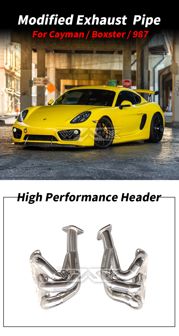 Stainless steel exhaust downpipe for porsche 987 car accessories tuning exhaust pipe for cayman boxster 987 2004-2012