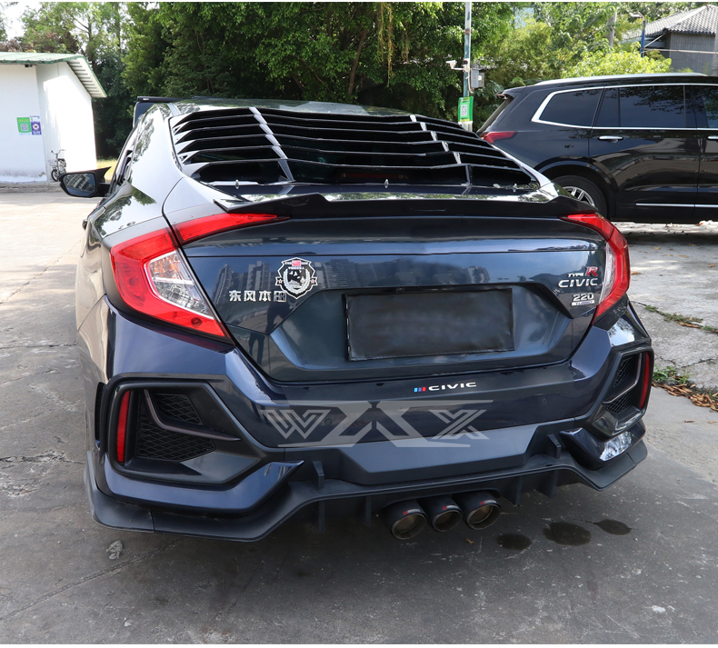 Performance Valvetronic Exhaust System for Honda Civic 2016-2021 Valved Exhaust Catback Carbon Fiber Tri-outlet Muffler Tips