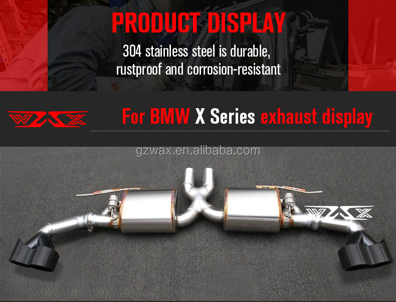 Performance Exhaust System Muffler Exhaust Valved Cat-back with Remote Control For BMW X3 X4 X5 X6 2015-2022