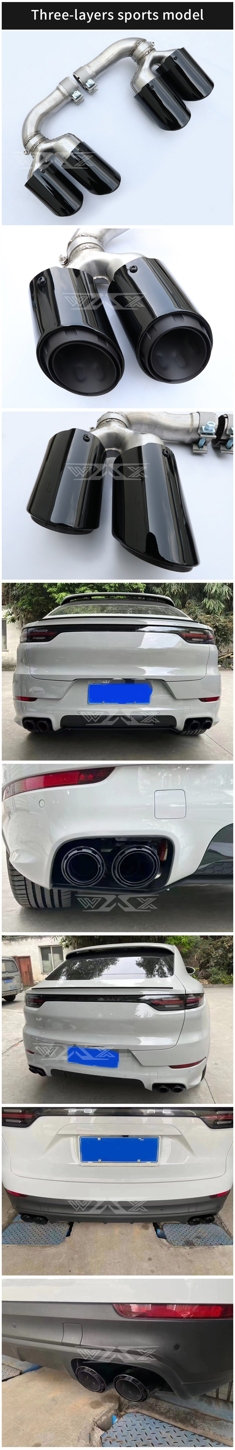 Carbon Fiber Exhaust Tail Tips Stainless Steel Exhaust Muffler Tail Pipes Tips For Porsche Cayenne 2012-2021