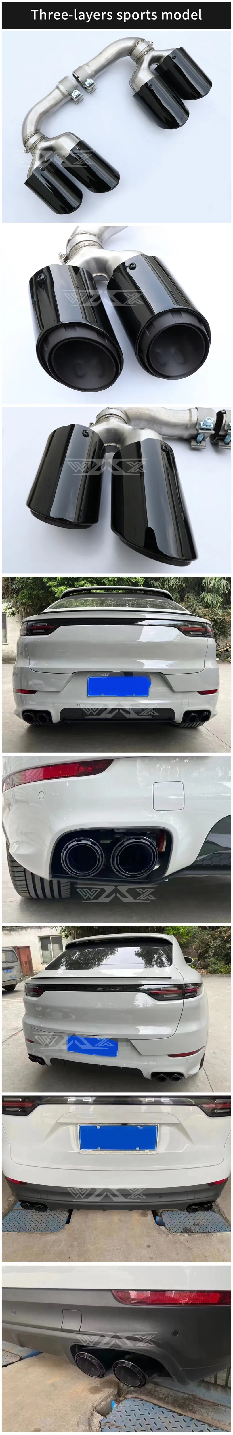 Carbon Fiber  Exhaust Tail Tips Stainless Steel Exhaust Muffler Tail Pipes Tips For Porsche Cayenne 2012-2021