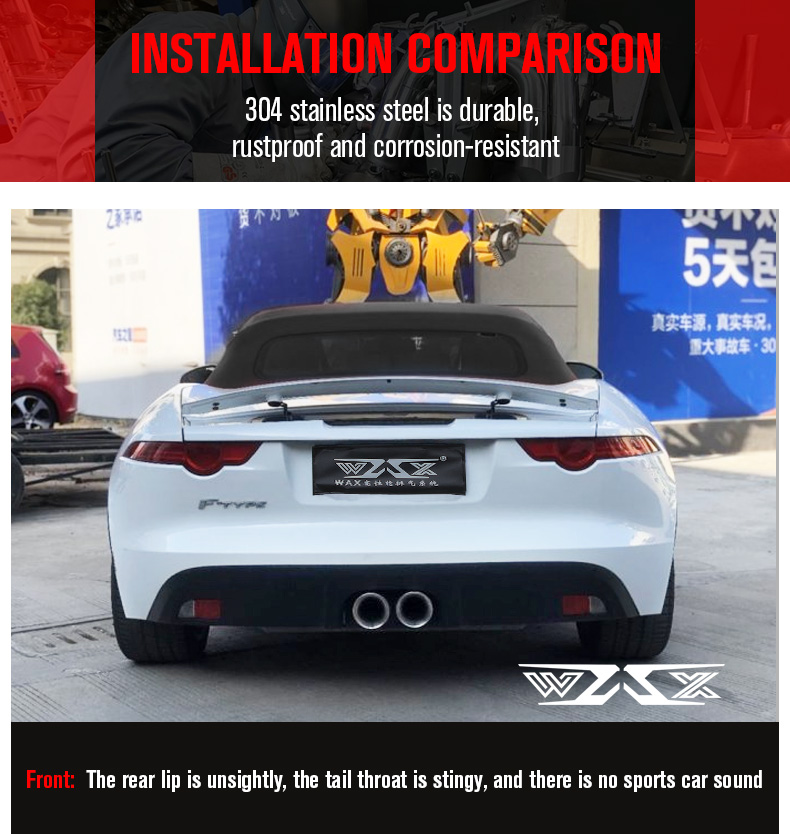 Exhaust System Catback for Land Rover Exhaust Pipe Muffler For Jaguar Xe Xf Xel Xfl F-Type Valvetronic Cat-back Exhaust System