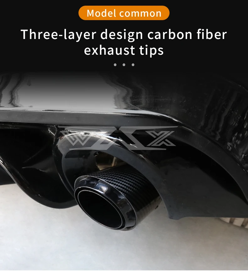 Stainless Steel Carbon Fiber Tips Universal Exhaust Muffler Tips Carbon Fiber Tail Pipe Exhaust Tips