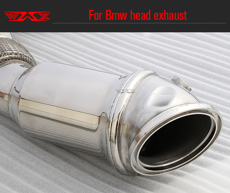 WAX Factory Exhaust Downpipe for BMW 320 323 335 328i 330i 340 F30 F31 F34 F80 2012-2022 Stainless Steel Heat Shield Downpipe