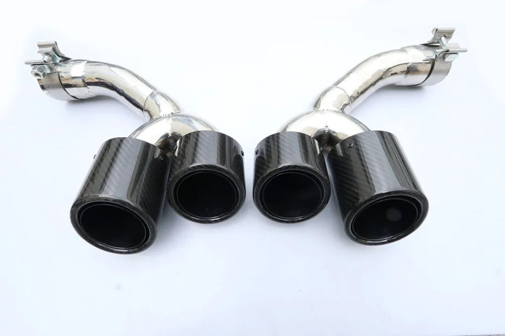 Dual Exhaust Tip Quad Muffler Tip Carbon Fiber Exhaust Pipe Tail Exhaust Muffler Tip For VW TOUAREG 2018-2022