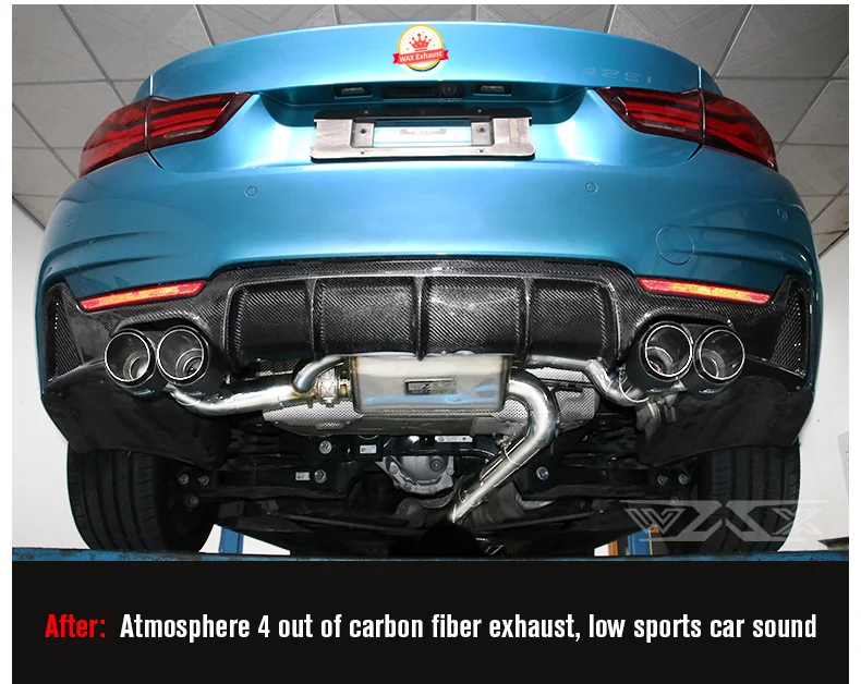 High Performance Exhaust System with valves control Quad Muffler Tips  for BMW 2/4 series 425 428/430 435