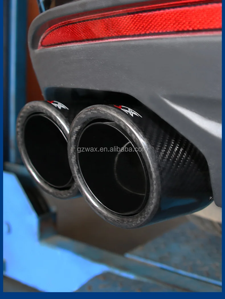 Exhaust Tail Pipe Stainless Steel Exhaust with Carbon Fiber Exhaust Muffler Tips Tailpipe for VW TOUAREG 2018-2022