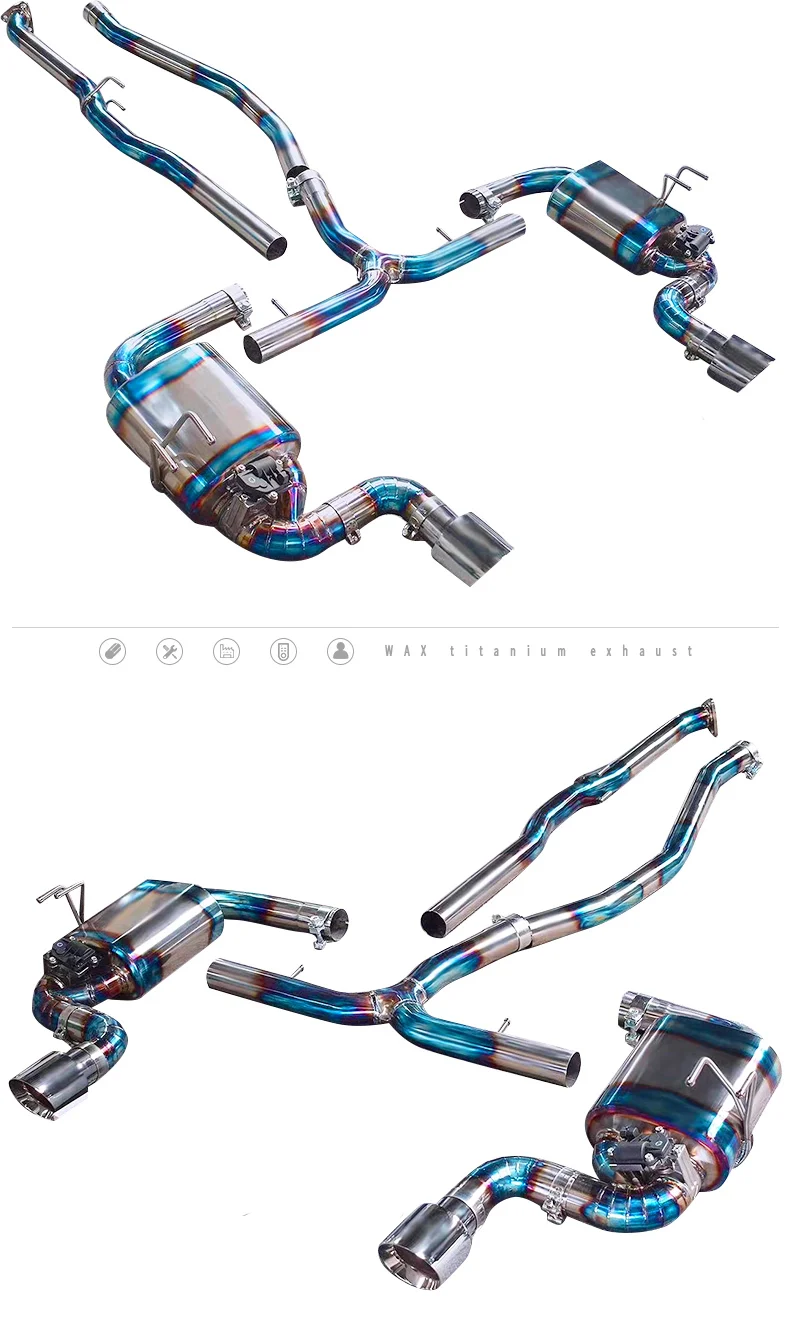 Titanium Exhaust Pipe with Valvetronic For Honda Civic 10th 2016-2022 Titanium Catback Exhaust