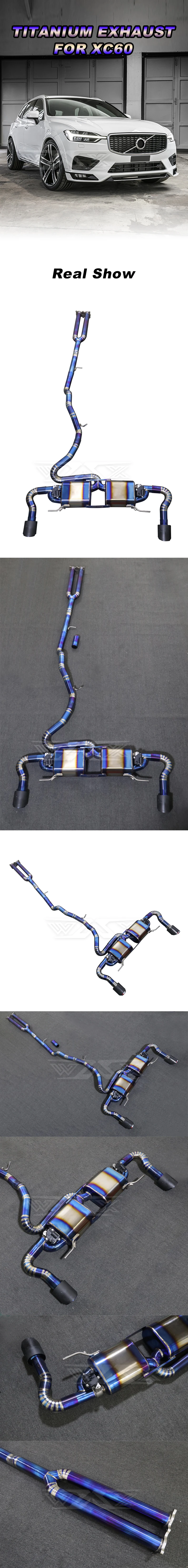 Titanium Alloy Exhaust Catback System Electronic Remote Control Valve For Volvo XC60 2012-2019 Cat-back Exhaust Muffler Pipe