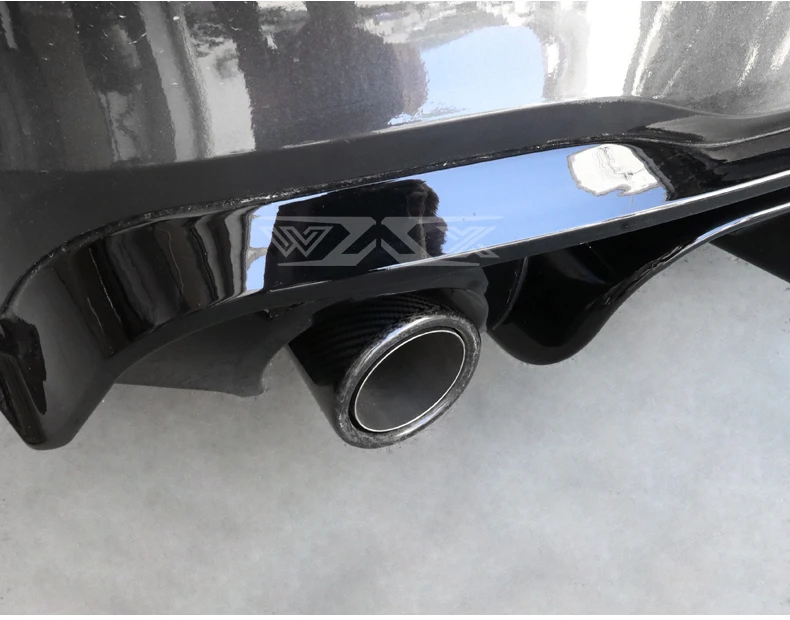 Auto Carbon Fiber Glossy Black Tailpipe Stainless Steel Exhaust Tips Exhaust Muffler Pipe Exhaust Tips