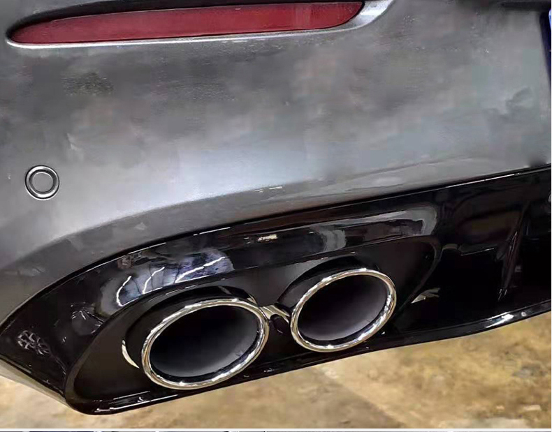 Exhaust Muffler Tip For 2015-19 Mercedes-Benz W205 C Series 2/ 4Doors Sports Upgraded Rear Diffuser with Exhaust Tips