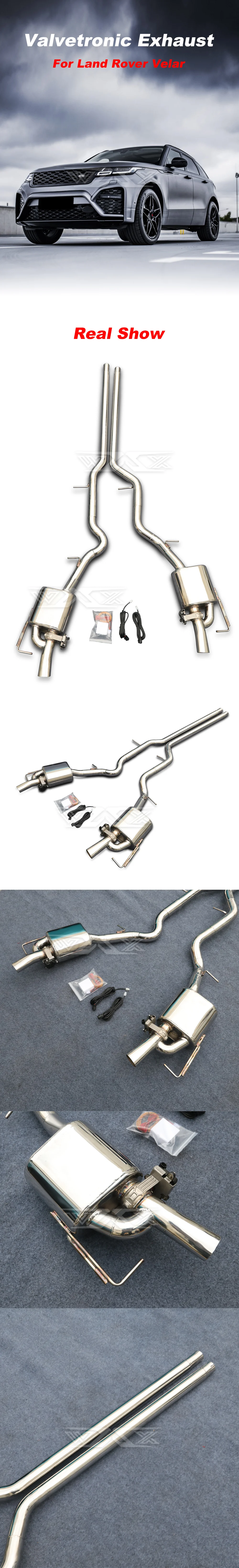 Stainless Steel Exhaust Catback System Electronic Remote Control Valvetronic Exhaust Pipe For Land Rover Velar 3.0T 2018-2020