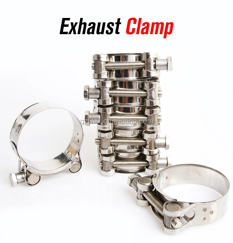 Stainless Steel Exhaust Clamps Exhaust Pipe System Quick Release Standard V Band Clamp With 2 Flanges