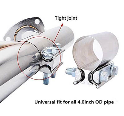 sus304 stainless steel exhaust system v band exhaust sleeve dual clamp