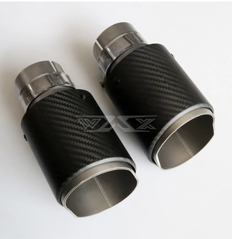 Carbon Fiber Tail Exhaust Tips Muffler Pipe Custom Logo AK Exhaust Tail Pipe Universal Exhaust Tips