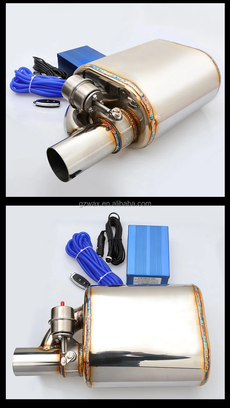 Manufacture Exhaust Muffler System Stainless steel Middle Silencer Muffler with Vacuum Valve for Universal Car